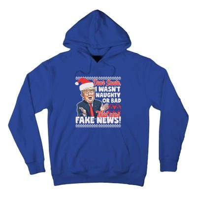 Funny Donald Trump Fake News Ugly Christmas Style Gift Tall Hoodie