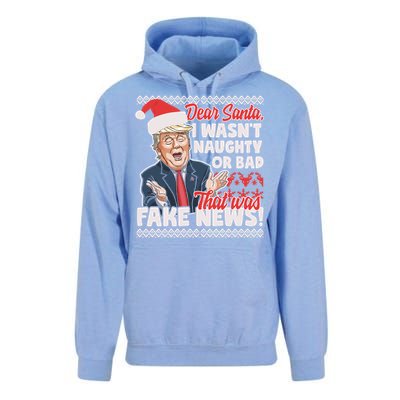 Funny Donald Trump Fake News Ugly Christmas Style Gift Unisex Surf Hoodie