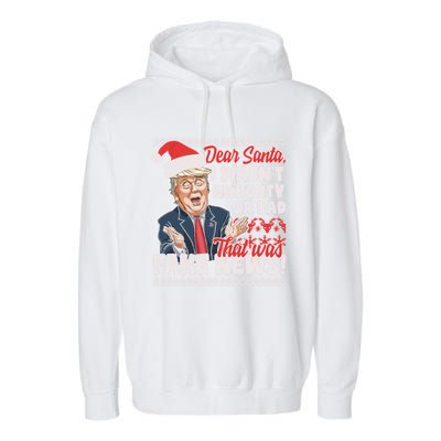 Funny Donald Trump Fake News Ugly Christmas Style Gift Garment-Dyed Fleece Hoodie