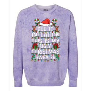 Funny Due To Inflation Ugly Christmas Sweaters Colorblast Crewneck Sweatshirt