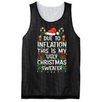 Funny Due To Inflation Ugly Christmas Sweaters Mesh Reversible Basketball Jersey Tank