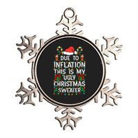 Funny Due To Inflation Ugly Christmas Sweaters Metallic Star Ornament