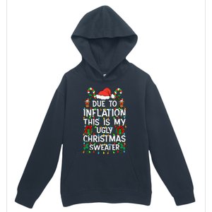 Funny Due To Inflation Ugly Christmas Sweaters Urban Pullover Hoodie