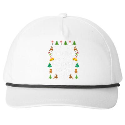 Funny Due To Inflation This Is My Ugly Sweater For Christmas Snapback Five-Panel Rope Hat