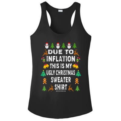 Funny Due To Inflation This Is My Ugly Sweater For Christmas Ladies PosiCharge Competitor Racerback Tank