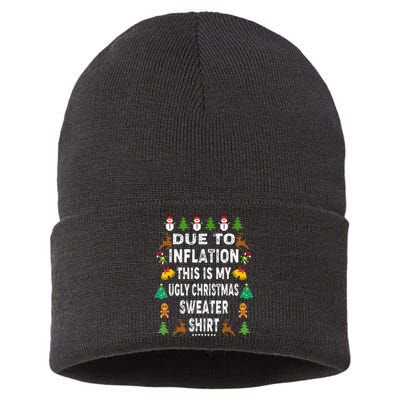 Funny Due To Inflation This Is My Ugly Sweater For Christmas Sustainable Knit Beanie