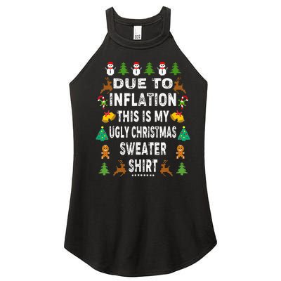 Funny Due To Inflation This Is My Ugly Sweater For Christmas Women's Perfect Tri Rocker Tank