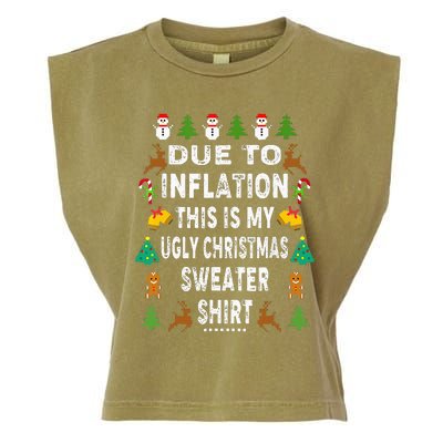 Funny Due To Inflation This Is My Ugly Sweater For Christmas Garment-Dyed Women's Muscle Tee