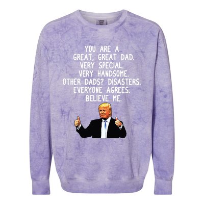 Funny Donald Trump Fathers Day Gag Gift Conservative Dad Colorblast Crewneck Sweatshirt