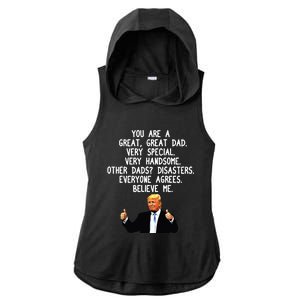 Funny Donald Trump Fathers Day Gag Gift Conservative Dad Ladies PosiCharge Tri-Blend Wicking Draft Hoodie Tank