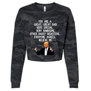 Funny Donald Trump Fathers Day Gag Gift Conservative Dad Cropped Pullover Crew