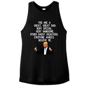 Funny Donald Trump Fathers Day Gag Gift Conservative Dad Ladies PosiCharge Tri-Blend Wicking Tank