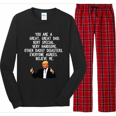 Funny Donald Trump Fathers Day Gag Gift Conservative Dad Long Sleeve Pajama Set