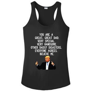 Funny Donald Trump Fathers Day Gag Gift Conservative Dad Ladies PosiCharge Competitor Racerback Tank