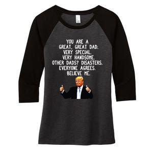 Funny Donald Trump Fathers Day Gag Gift Conservative Dad Women's Tri-Blend 3/4-Sleeve Raglan Shirt