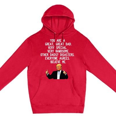 Funny Donald Trump Fathers Day Gag Gift Conservative Dad Premium Pullover Hoodie