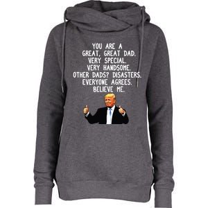 Funny Donald Trump Fathers Day Gag Gift Conservative Dad Womens Funnel Neck Pullover Hood