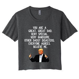 Funny Donald Trump Fathers Day Gag Gift Conservative Dad Women's Crop Top Tee