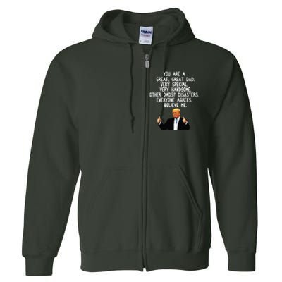 Funny Donald Trump Fathers Day Gag Gift Conservative Dad Full Zip Hoodie