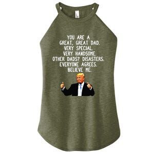 Funny Donald Trump Fathers Day Gag Gift Conservative Dad Women's Perfect Tri Rocker Tank