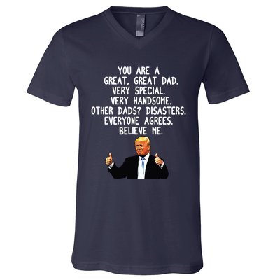 Funny Donald Trump Fathers Day Gag Gift Conservative Dad V-Neck T-Shirt