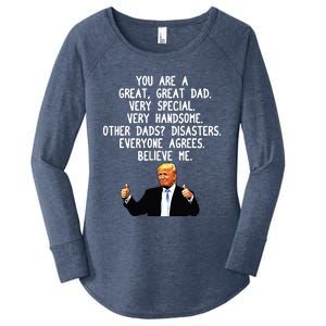 Funny Donald Trump Fathers Day Gag Gift Conservative Dad Women's Perfect Tri Tunic Long Sleeve Shirt