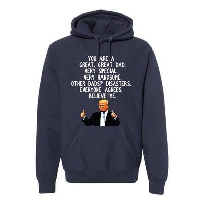 Funny Donald Trump Fathers Day Gag Gift Conservative Dad Premium Hoodie