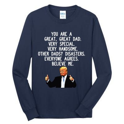 Funny Donald Trump Fathers Day Gag Gift Conservative Dad Tall Long Sleeve T-Shirt