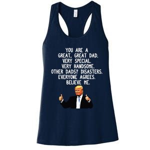 Funny Donald Trump Fathers Day Gag Gift Conservative Dad Women's Racerback Tank