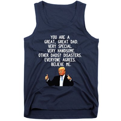 Funny Donald Trump Fathers Day Gag Gift Conservative Dad Tank Top