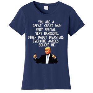 Funny Donald Trump Fathers Day Gag Gift Conservative Dad Women's T-Shirt