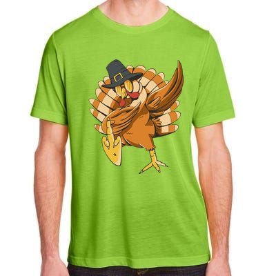 Funny Dabbing Turkey Adult Matching Thanksgiving Gift Adult ChromaSoft Performance T-Shirt