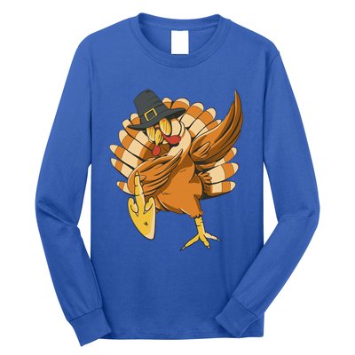 Funny Dabbing Turkey Adult Matching Thanksgiving Gift Long Sleeve Shirt