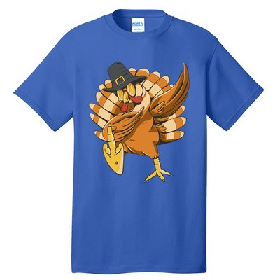 Funny Dabbing Turkey Adult Matching Thanksgiving Gift Tall T-Shirt