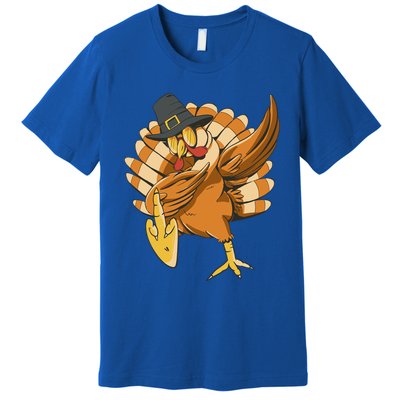 Funny Dabbing Turkey Adult Matching Thanksgiving Gift Premium T-Shirt