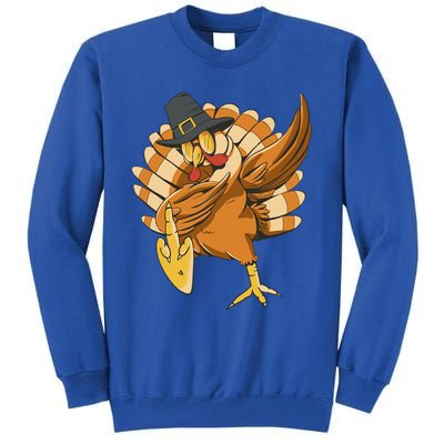 Funny Dabbing Turkey Adult Matching Thanksgiving Gift Tall Sweatshirt