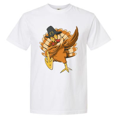 Funny Dabbing Turkey Adult Matching Thanksgiving Gift Garment-Dyed Heavyweight T-Shirt