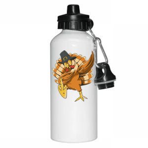 Funny Dabbing Turkey Adult Matching Thanksgiving Gift Aluminum Water Bottle