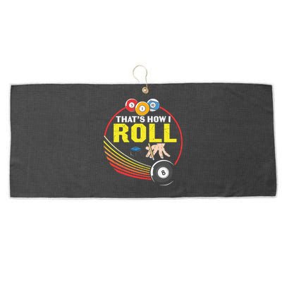 Father's Day That's How I Roll Snooker Billiards Gift For Dad Large Microfiber Waffle Golf Towel