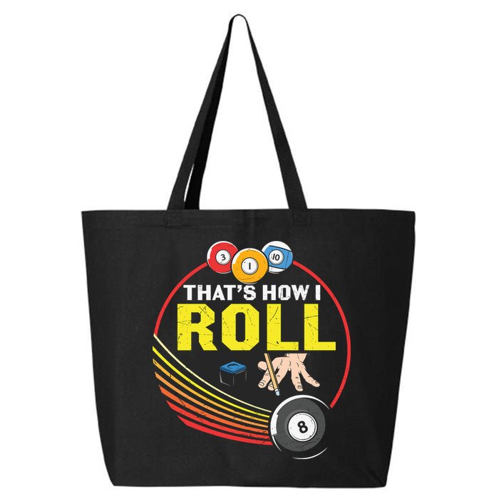 Father's Day That's How I Roll Snooker Billiards Gift For Dad 25L Jumbo Tote