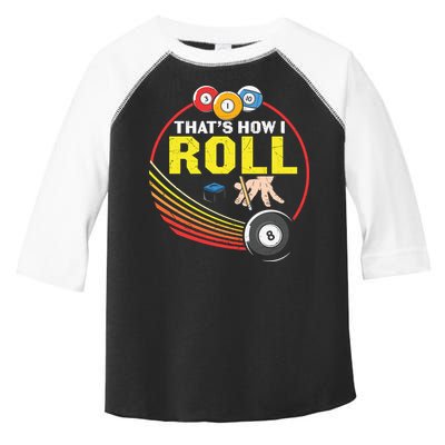 Father's Day That's How I Roll Snooker Billiards Gift For Dad Toddler Fine Jersey T-Shirt