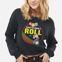 Father's Day That's How I Roll Snooker Billiards Gift For Dad Cropped Pullover Crew