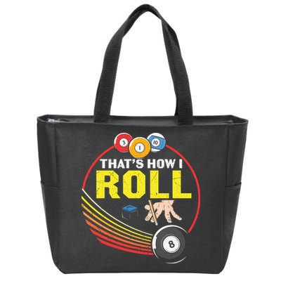 Father's Day That's How I Roll Snooker Billiards Gift For Dad Zip Tote Bag