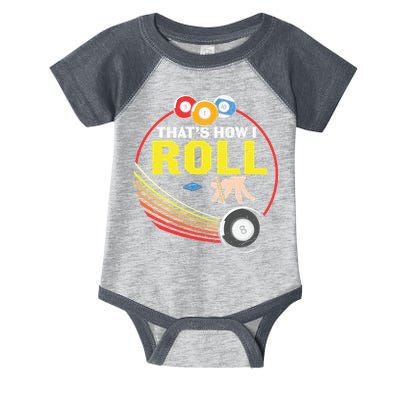 Father's Day That's How I Roll Snooker Billiards Gift For Dad Infant Baby Jersey Bodysuit