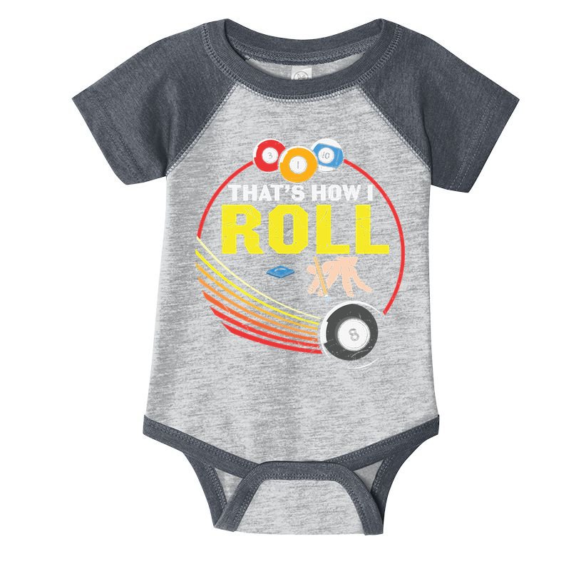 Father's Day That's How I Roll Snooker Billiards Gift For Dad Infant Baby Jersey Bodysuit