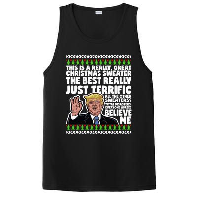 Funny Donald Trump Ugly Christmas Parody Speech Funny Gift PosiCharge Competitor Tank