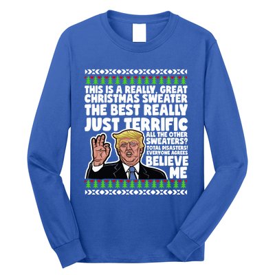 Funny Donald Trump Ugly Christmas Parody Speech Funny Gift Long Sleeve Shirt