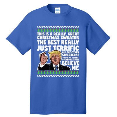 Funny Donald Trump Ugly Christmas Parody Speech Funny Gift Tall T-Shirt