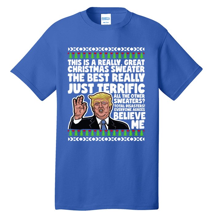 Funny Donald Trump Ugly Christmas Parody Speech Funny Gift Tall T-Shirt