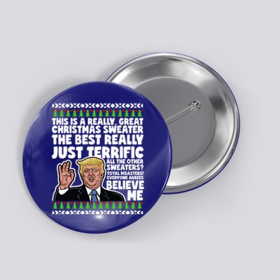 Funny Donald Trump Ugly Christmas Parody Speech Funny Gift Button